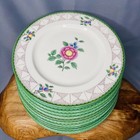 Rare Vintage C352 Lenox 12 Luncheon Plates Pink Green Stamp 1928 Early 20th C 9   