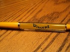 Vintage Floaty Ballpoint Pen  Vincent  van Gogh   5-15 16  Long  Yellow Body