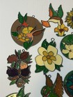 Vintage Lot Of 20 Sun Catchers Stained Glass Acrylic And Metal