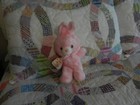 1981 Vintage Animal Fair Bunny Rabbit Plush 10  Pastel Pink Polka Dot Ears