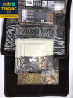 18-piece Leopard Brown Bath Rug Set With Zebra Shower Curtain And Towel Set