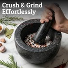 1 5 Cup Natural Granite Mortar And Pestle Heavy Duty Non-slip Base