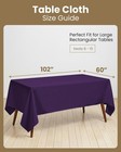 Utopia Kitchen Rectangle Table Cloth 2 Pack 60x102 Inches  Purple     