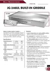 Wells Jg-246ul Built-in Teppanyaki Electric Griddle 20x24 Stainless Thermostatic
