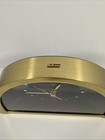 Vintage Seiko Bellcore Half Moon Quartz Clock Desk Mantle Gold Tone Black