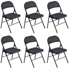 6 Pack Metal Frame Folding Chair Office Seat For Wedding Party Kitchen Dining