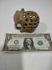 Soapstone Elephant Figurine W baby Inside Hand Carved Green 2 5 h X 3 l