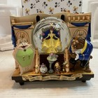 Disney Resort Beauty   The Beast Storybook Double-sided Musical Snow Globe Cib