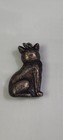 Antique Cat Figurine Silver  brass Charm