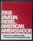 1968 Javelin Rebel American Sales Brochure Dealership Ad Catalog Specifications