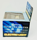 Vintage Dollhouse Deluxe Tulip Ceiling Fan 1 12 Scale Miniature House Light Nib
