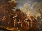 Large Antique Painting Alexander The Great Fontebasso 18th Century Oil On Canvas