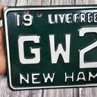 Vintage 1972 New Hampshire License Plate Gw228 Live Free Or Die Green White