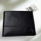 Timberland Men s Leather Passcase Trifold Hybrid Wallet Black New