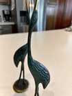 Mid-century Modern Green Crane heron Birds Pair  11 5 Inches Vintage    