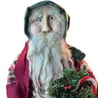 Primitive Christmas Santa Claus Doll Sculpted Face By Primitively Ooak Signed