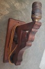 1 X Antique Ornate Cut Out Shaped Wooden Oak  Electric Light Wall Sconce