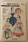 Vintage Advance 2 Sewing Pattern 1950 s Women s Aprons Mid Century Hostess