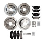 Ceramic Front Rear Drilled Rotors Brake Pads For Ford  F-150 2012-2020