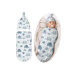 Cute Elephant Baby Stuff Swaddle Blanket Hat Set For Boys Girls  Soft Newborn 
