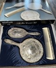 Vintage Silver Plated 3 Pcs Vanity Set  Hand Mirror  Brush  Comb New Old Stock