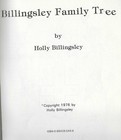 Billingsley Family Tree By Holly Billingsley--genealogy--free Shipping