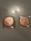 Lot Of 2- 1 Oz 999 Pure Copper Round Bullion Coins Statue Of Libery   Roosevelt