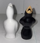 Vintage Ceramic Pie Bird Funnel Vent Black White Birds Lot Of 2