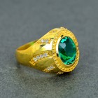 Green Emerald Gemstone 14k Solid Yellow Gold Men s Ring Men s Jewelry Gift Him