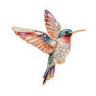 Luxury Rhinestone Hummingbird Brooch Bird Animal Pin Spring Summer Jewelry Gift