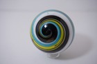 A Huge New Handmade Reverse Corkscrew Art Glass Marble - 47 Mm   1-7 8  Dia 