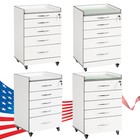 4 5 Drawers Dental Medical Trolley Acrylic Wooden Cabinet Rolling Cart W socket