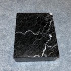 Vintage Black Marble Stone Trinket   Jewelry Box Estate