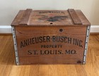 Vintage Anheuser Busch Inc Wooden Box St  Louis Budweiser Beer Crate 1876 Clean