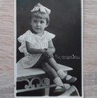 1937 Child Attractive Girl Antique Cabinet Card Charming Lady Ussr Art Vtg Photo