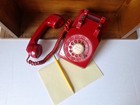 Stromberg Carlson Vintage Red Rotary Dial Telephone 70s
