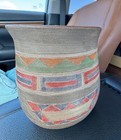 Handmade Pottery  Artist Signed  Applied Chief  Figure  South American  Folk Art