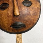 Vintage African Hand Carved Wooden Moon Mask Round Folk Art Wall Hanging