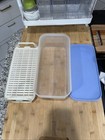 Vtg Tupperware Modular Mates Produce Keeper Storage Container   Tray Blue  1718