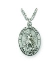 Saint Michael Protection Medal Pewter Pendant Medal Necklace With Chain