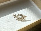Vtg 1930   s Shriners Scimitar Platinum   14k Gold 7 Diamonds Pin Tie Tack Emesco