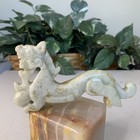 Chinese Jade Stone Dragon Figurine Carved Mythical Beast Animal Statue Figure 5 