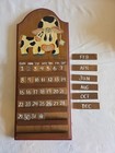 Wooden Perpetual Calendar Cow Design Interchangeable Plaques   Holidays 