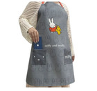 New Miffy Rabbit Snuffy Dog Gray Khaki Apron Cloth Two Pockets Cooking Kitchen