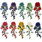 Rose Flower Patch Iron Sew On Embroidered Badge Clothes Embroidery Applique Diy
