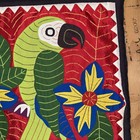 Vtg Mola Parrots Hand Stitched Kuna Indians Panama Fabric Art  Panel 17   x23   