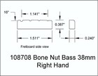 Nut Bone 4 String Bass 38mm 1 1 2 Wide Rh 108708