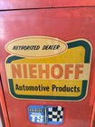 Vintage 34 x30 x11  Niehoff Decal Tune Up Cabinet Orange 