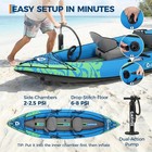 2 Person Inflatable Kayak 12 5ft Fishing Kayak Padded Seats 3 Fins Hand Pump