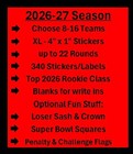 Fantasy Football Draft Board Kit 2026 4 x1  Player Photo Top Rookies Live Party